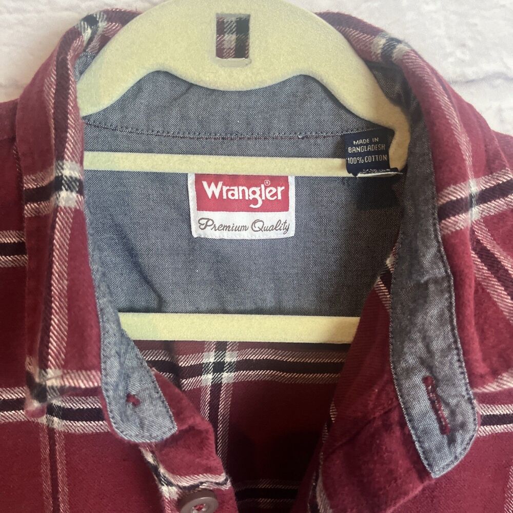 Wrangler Men’s Flannel Western Cowboy Long Sleeve Button Down Shirt Size XL - Picture 2 of 6